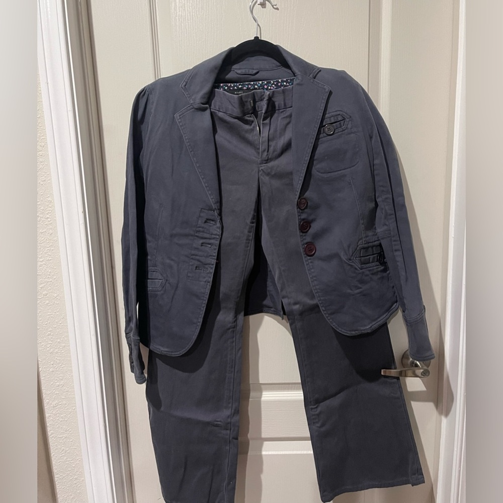 Marc Jacobs blue canvas stretchy suit